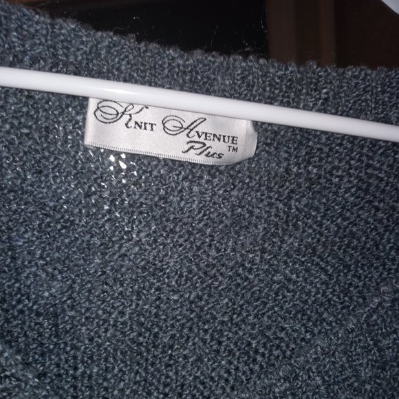 3X Knit Avenue Sweater Gray Blue With Fringes - Picture 3 of 7